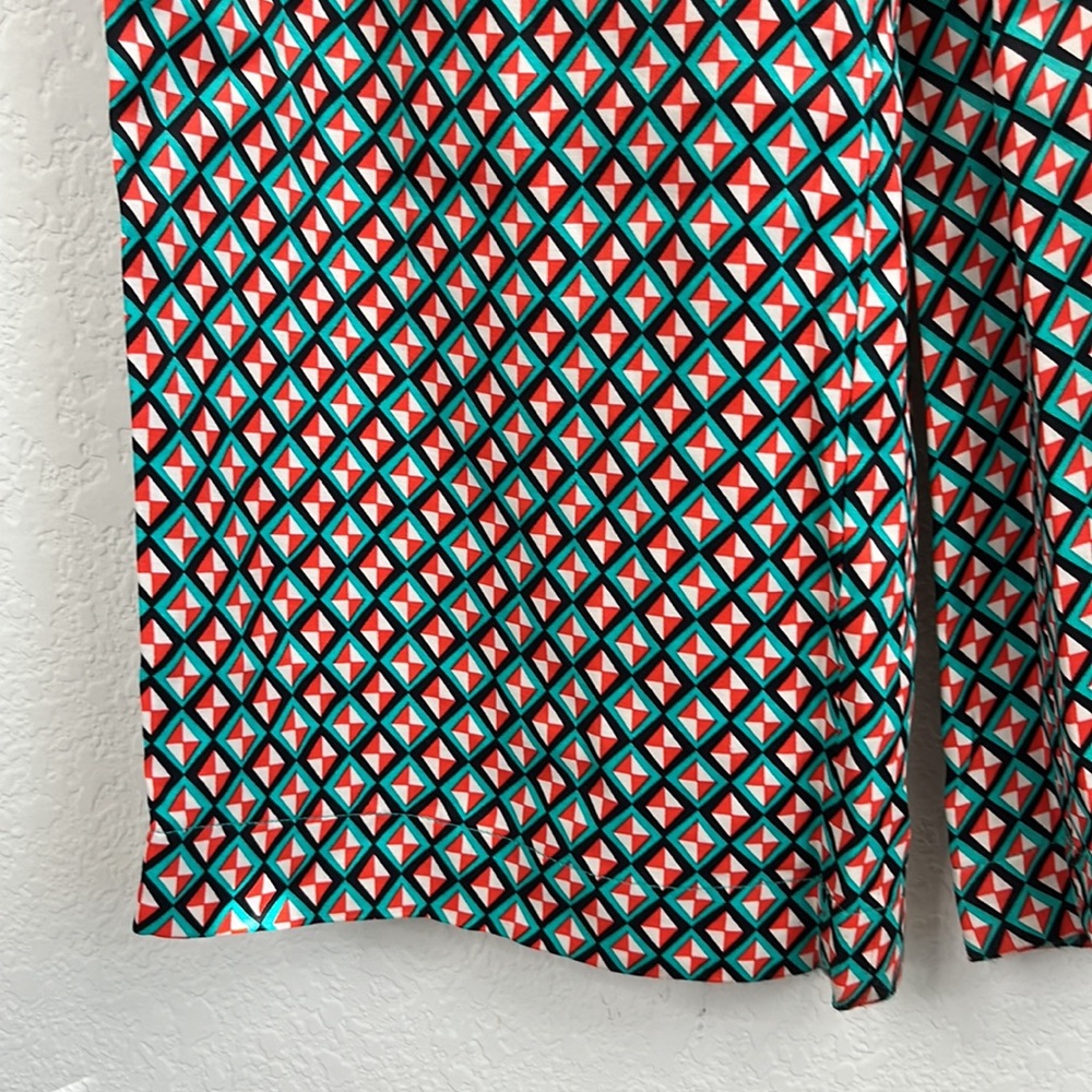 Zara Diamond Pattern Satin Drawstring Wide Leg Pa… - image 7